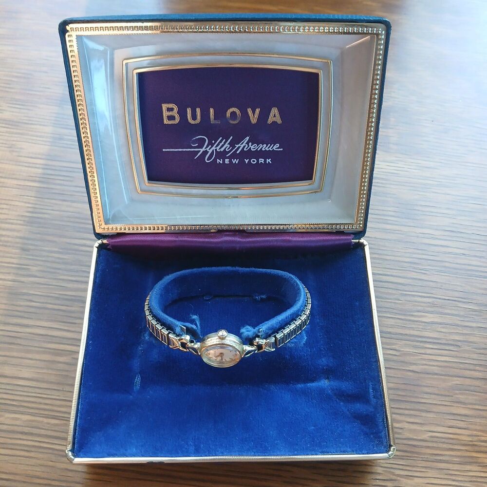 Bulova Ladies Cocktail Watch 10K RGP Vtg 1967 WORKS W/ Original Presentation Box